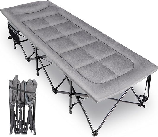 REDCAMP XXL Camping Cot for Adults 500lbs,79" L x 29.5" W x 18" H Oversized Sleeping Cot with Pad and Pillow, Camp Cot Bed for Tent, Office
