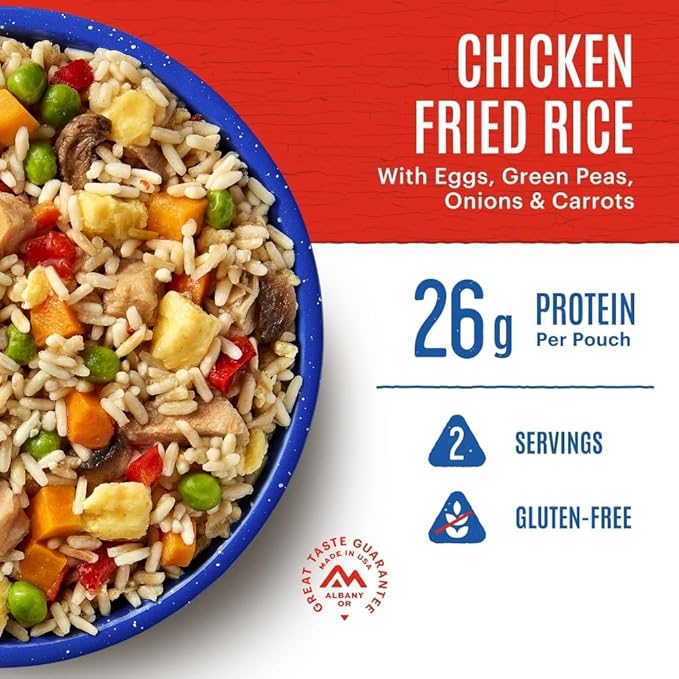 Mountain House Chicken Fried Rice | Freeze Dried Backpacking & Camping Food | 2 Servings | Gluten-Free
