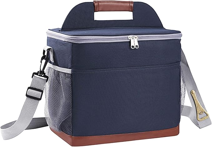 24-Can Insulated Lunch Bag for Women & Men - Large Soft Cooler Box with Leakproof Design, Lightweight Thermal Tote for Work, Travel, Picnic, Camping (Navy blue)