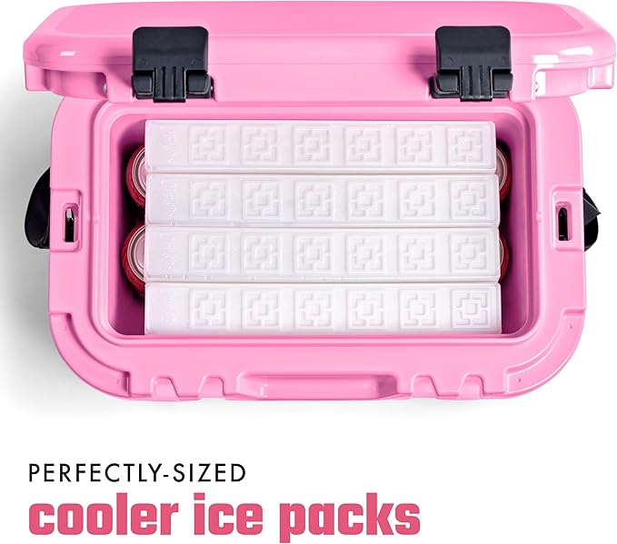 Cool Coolers XL Fashion Ice by Fit + Fresh, 4pk Ice Packs for Coolers, Freezer Packs for Lunchboxes, Pearl White