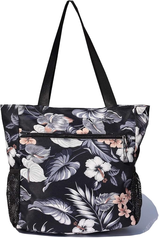 ESVAN Original Floral Water Resistant Large Tote Bag Shoulder Bag for Gym Beach Travel Daily Bags Upgraded