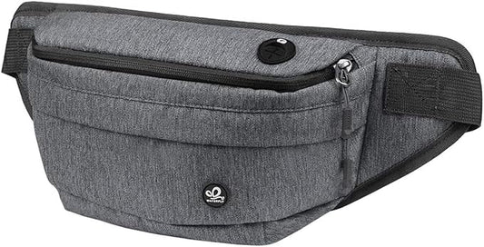 WATERFLY Fanny Pack for Men Women Water Resistant Large Hiking Waist Bag Pack Carrying All Phones for Running Walking Traveling