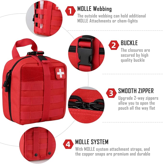 First Aid Bag Empty Medical Ifak Pouch Molle EMT Pouches Rip-Away Tactical Military Trauma Emergency Medic Bag