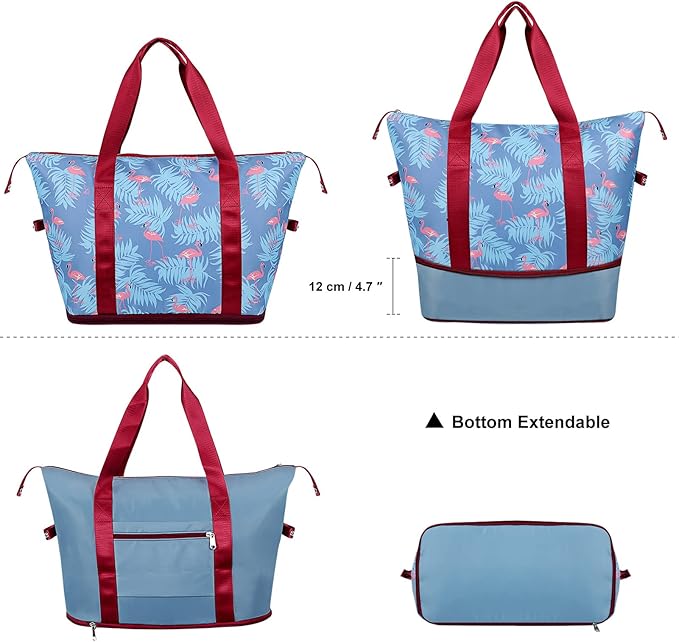 Womens Travel Duffel Bag Lightweight Sport Gym Bag Waterproof Weekender Overnight Bag with Wet and Dry Separation Pocket for Gym Training Yoga Fitness Swimming