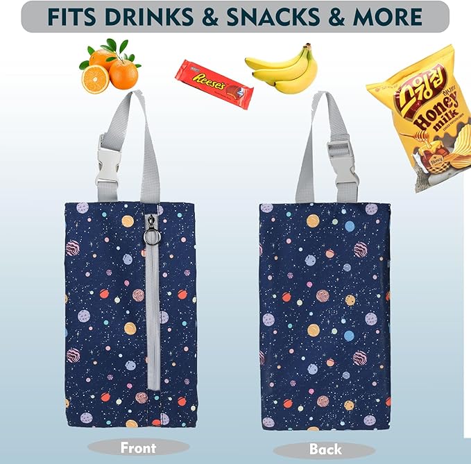 Insulated Snack Bag, Freezable Small Cooler Bag with Zipper and Adjustable Buckle, Rectangular Thermal Cooler Bag
