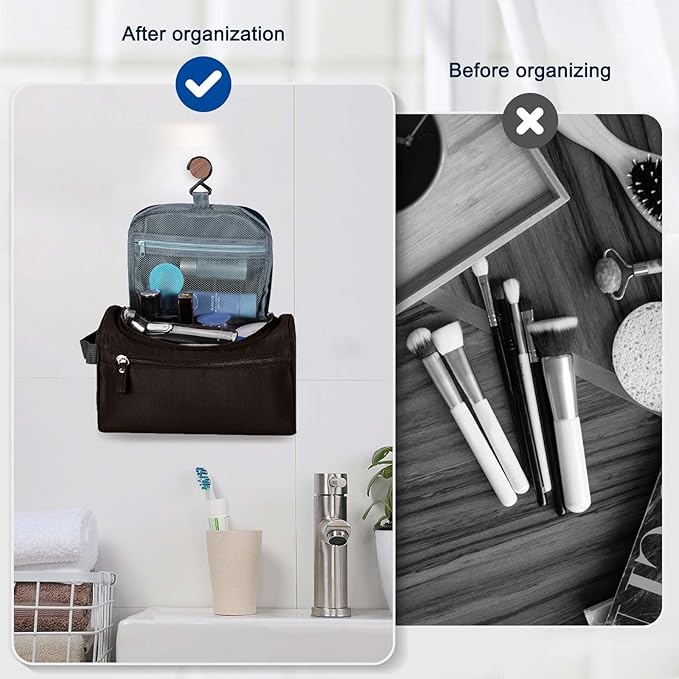 Hanging Toiletry Bag for Women and Men Traveling Makeup Large Capacity Cosmetics Portable Dopp Kit Storage Organizer Bag with Hanging Hook for Toiletries Brushes Shaving Tools