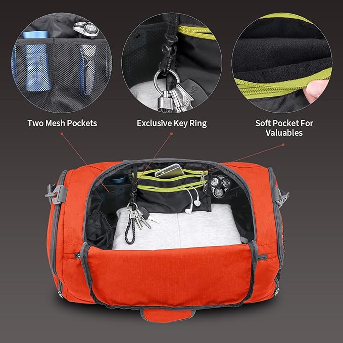 Canway Sports Gym Bag, Travel Duffel bag with Wet Pocket & Shoes Compartment for men women, 45L/40L, Lightweight