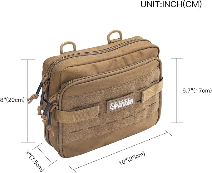 EXCELLENT ELITE SPANKER Tactical Molle Admin Pouch Utility Organizer EDC Medical Bag Utility EDC Tool Pouch with Shoulder Strap Attachment Pouches Waist Bag