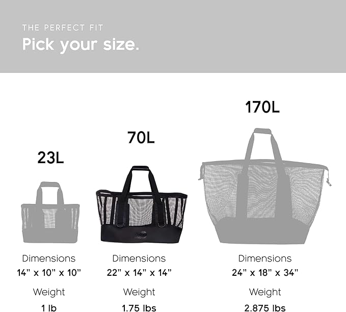 MISSION Boat Gear CASSI Heavy-Duty Outdoor Tote and Waterproof Marine-Grade Mesh Boat Bags