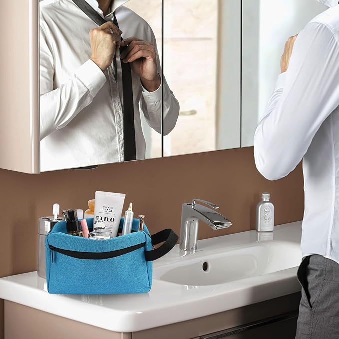 Travel Toiletry bag Toiletry bag for women men Hanging Cosmetic bag Travel accessories for Women Men (Lake blue)