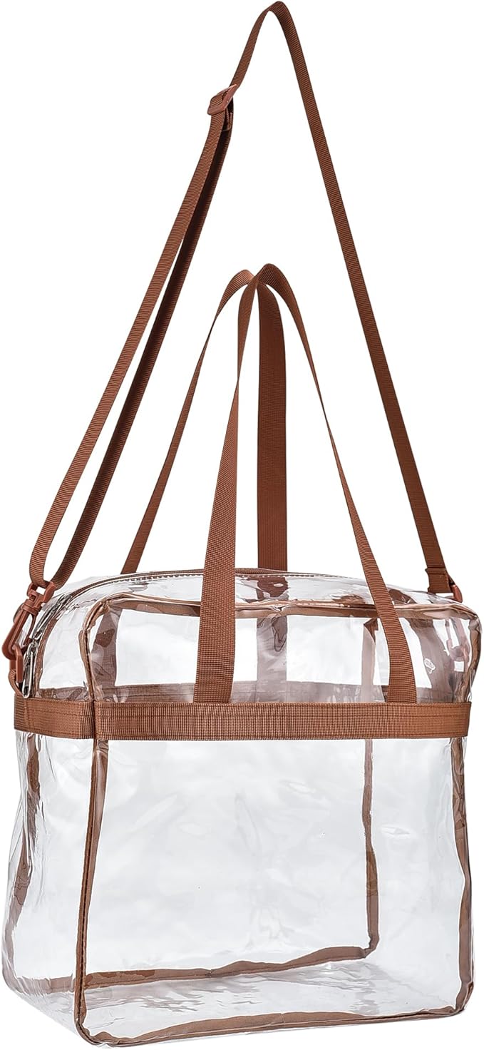 USPECLARE Clear Tote Stadium Approved, Security Travel & Gym Clear Bag for Work Sports Games Concerts