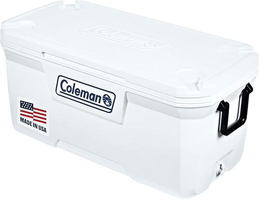 Coleman Marine Cooler with Fully Insulated UV Guard Lid & Body, Keeps Ice for 3+ Days, Great for Boating & Fishing, 52qt/100qt Wheeled/120qt Options