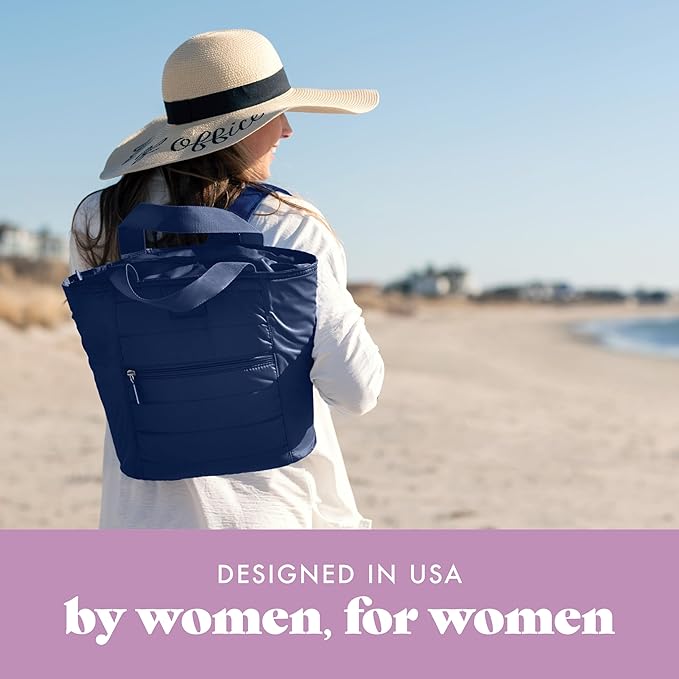 Fit & Fresh Carefree Cooler Collection – Insulated, Leakproof, Water-Resistant Tote & Mini Sling Bag for Summer Pool & Travel