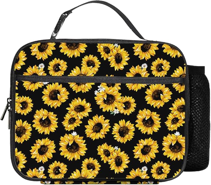 Sunflower Lunch Bag Reusable Insulated Lunch Box Keep Food Cooler Thermal Lunch Tote bags for Women Men