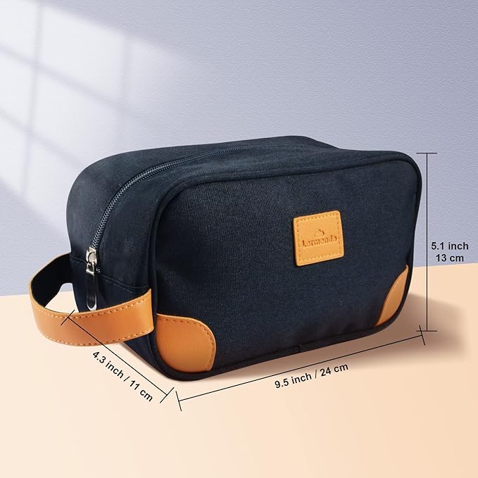 Lermende Toiletry Bag, Clear Shaving Dopp Kit for Men Travel Toiletry Bag with Hand Strap Unisex Bathroom Toiletries Organiser