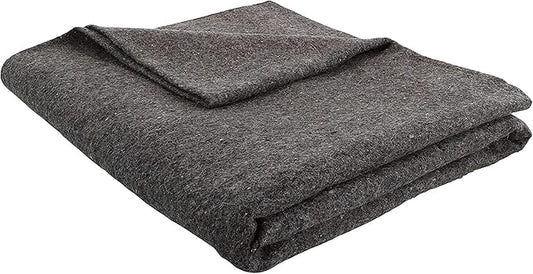 Grey 62x80 Military Wool Blanket for Emergency,Camping & Everyday Use (Grey)