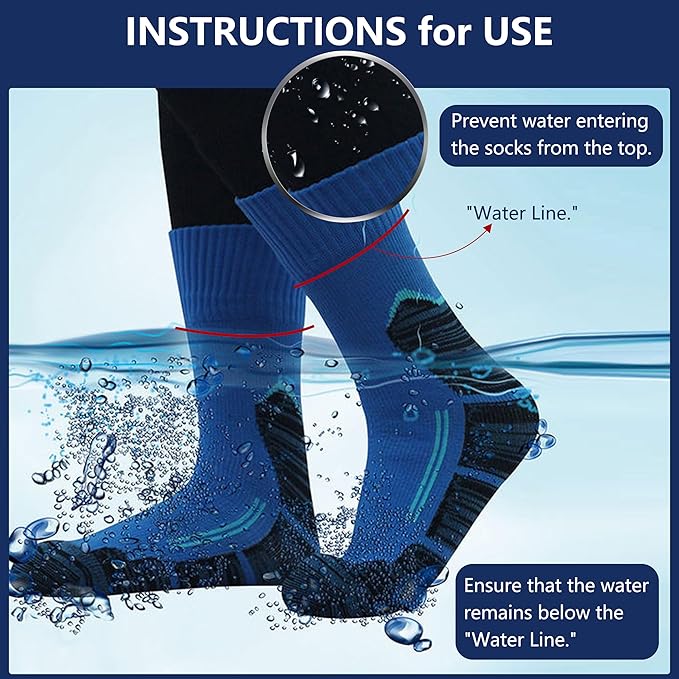 RANDY SUN Ultra-thin Golf Waterproof Socks, Breathable Men's Women's Sports Mid Calf Socks 1&2 Pairs