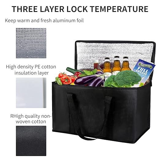 Musbus Insulated Travel Cooler Bag - Keeps Food Warm/Cold, Perfect for Airplane, Doordash & Catering Delivery