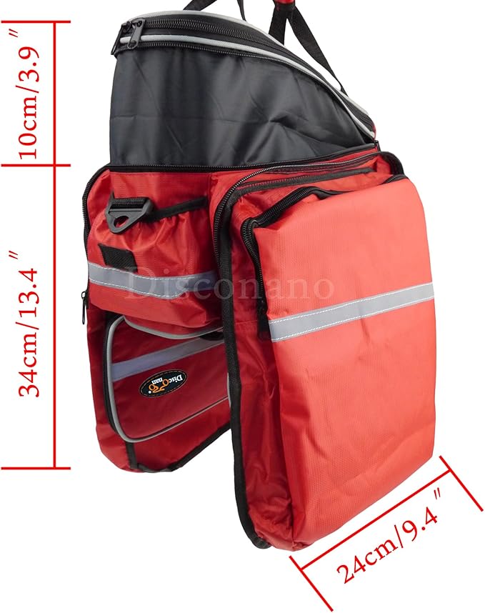 Disconano® Waterproof Multi Function Excursion Cycling Bicycle Bike Rear Seat Trunk Bag Carrying Luggage Package Rack Panniers with Rainproof Cover