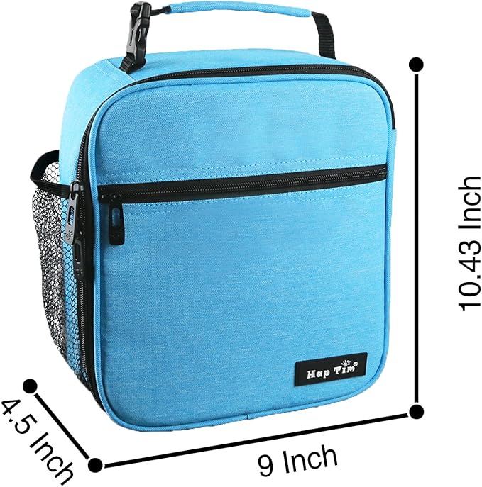 Hap Tim Insulated Lunch Bag for Men Women,Reusable Lunch Box, Spacious Lunchbox Adult, Blue (18654-BL)