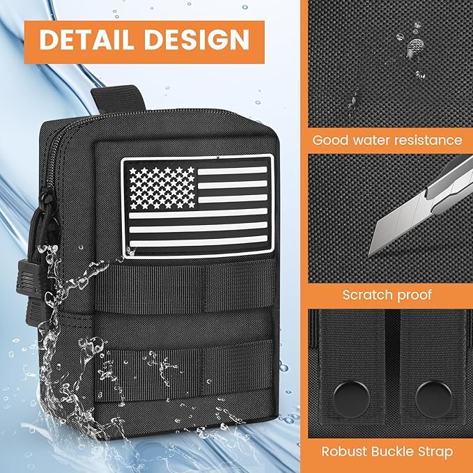 Molle Pouch, Compact Water Resistant Tactical EDC Utility Pouch Tear-Resistant Tactical Organizer Gear Pouch