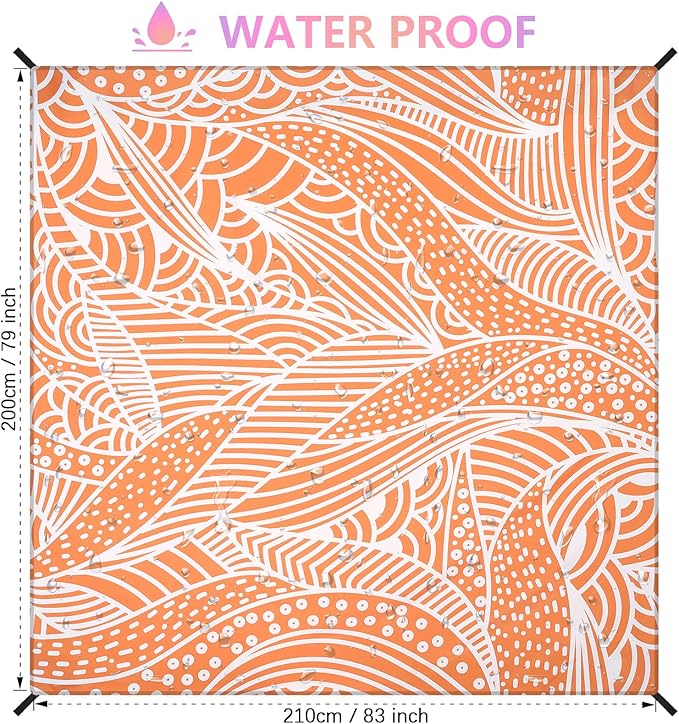 Beach Blanket Waterproof Sandproof Extra Large Beach Mat 79" X 83"/120"x108"for 1-8 Adults Quick Drying Durable Outdoor Picnic Mat for Beach Travel Camping Hiking