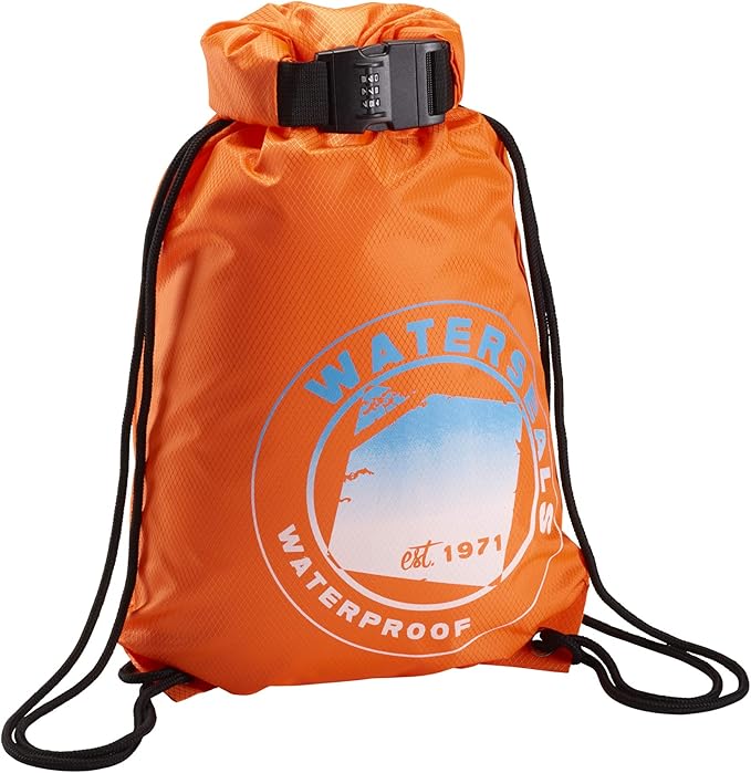WaterSeals Anti-Theft Drawstring Backpack, Orange, One Size