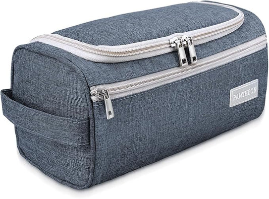 Pantheon Men's Toiletry Bag - Travel Toiletry Bag Wash Bag Hanging Dopp Kit Shaving Kit for Bathroom Shower - Mens Travel Bag Hanging Toiletry Organizer Toiletry Kit for Traveling (Blue)