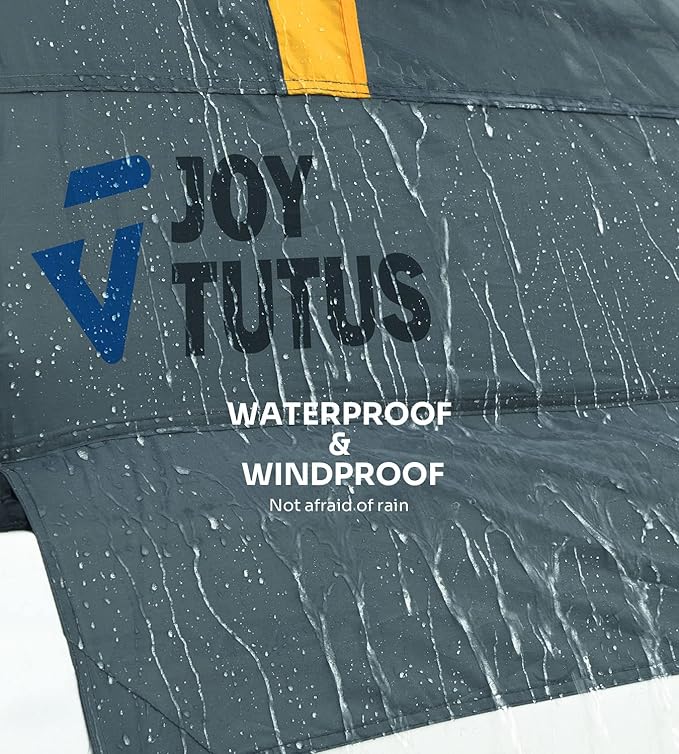 JOYTUTUS Pickup Truck Tent 2.0, Waterproof PU2000mm Double Layer for 2 Person, Portable Truck Bed Tent with Rainfly, 5.5'-6' Camping Preferred - Orange