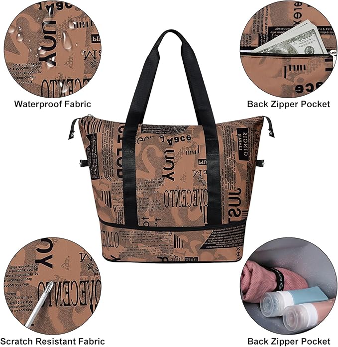 Womens Travel Duffel Bag Lightweight Sport Gym Bag Waterproof Weekender Overnight Bag with Wet and Dry Separation Pocket for Gym Training Yoga Fitness Swimming