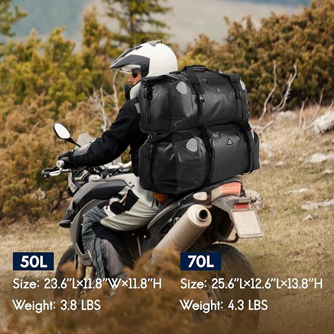 Haimont Waterproof Duffel Bag Roll-top Dry Duffel Bag with Quick-fixed Straps for Motorcycling, Rafting, Boating, SUP, Kayaking, Travel, 50L/70L