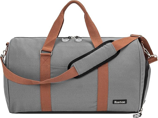 Kuston Sports Gym Bag with Shoe Compartment&Wet Pocket,Travel Duffel bag,Weekend Bag,Workout Bag Suitable for Men and Women