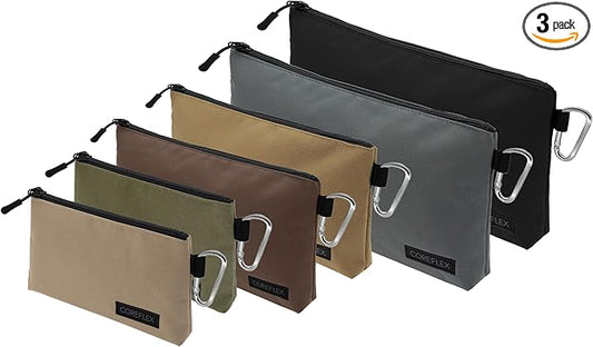 COREFLEX Premium Tool Pouch Zipper Bag, Small Tool Bag, Multipurpose Storage pouch, Heavy duty Flat Bottom Tool bag with YKK Zipper (6 pack Combo mixed size)