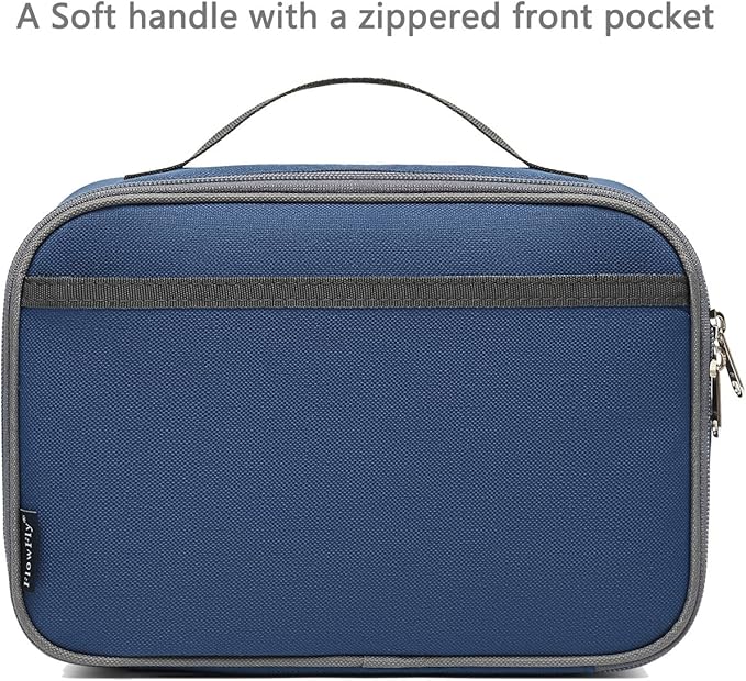 FlowFly Kids Lunch box Insulated Soft Bag Mini Cooler Back to School Thermal Meal Tote Kit for Girls, Boys,Cyan