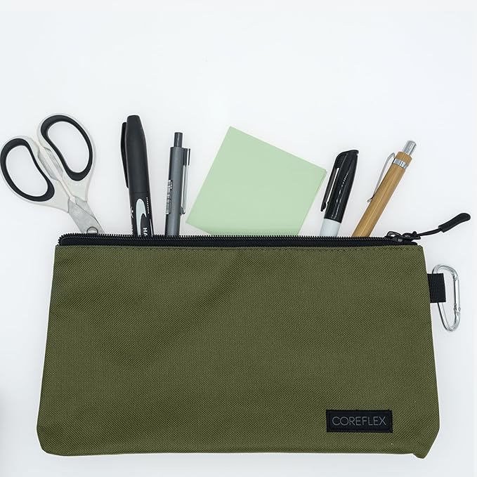 COREFLEX Premium Tool Pouch Zipper Bag, Small Tool Bag, Multipurpose Storage pouch, Heavy duty Flat Bottom Tool bag with YKK Zipper (3 pack Small 8inch)