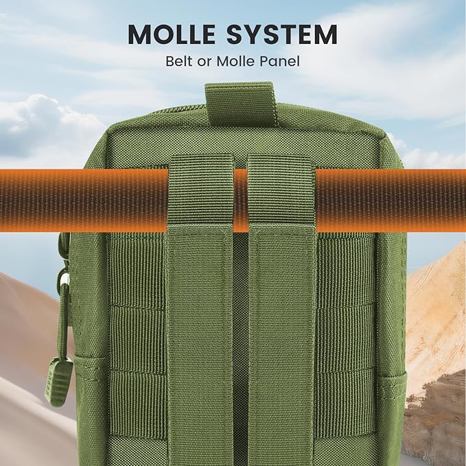 Molle Pouch, Compact Water Resistant Tactical EDC Utility Pouch Tear-Resistant Tactical Organizer Gear Pouch