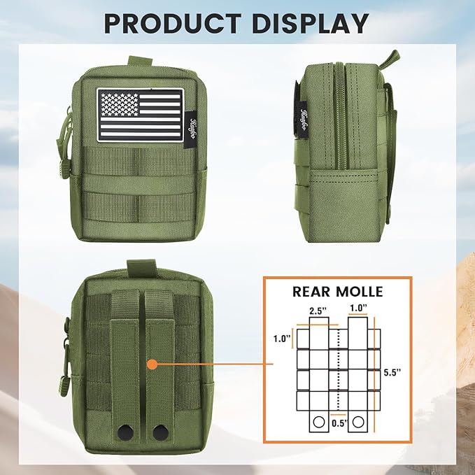 Molle Pouch, Compact Water Resistant Tactical EDC Utility Pouch Tear-Resistant Tactical Organizer Gear Pouch