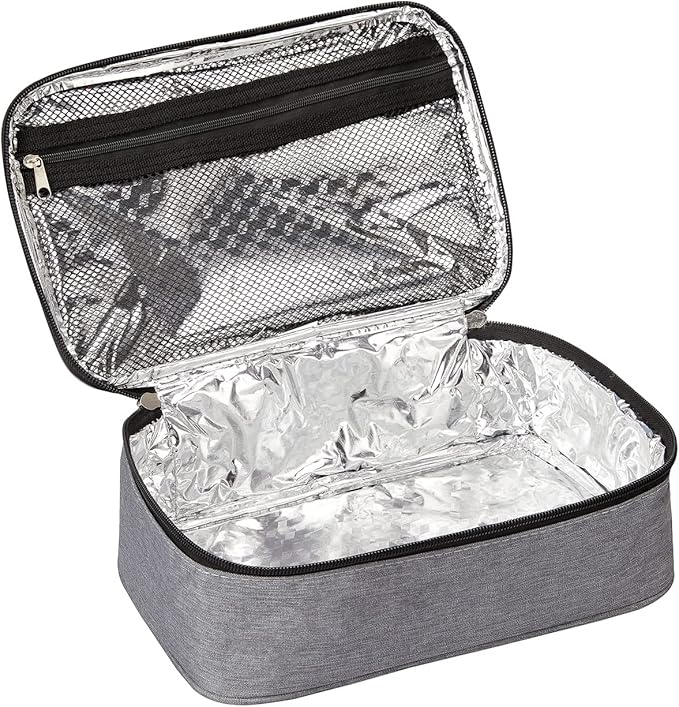 NATURAL STYLE Small Lunch Bag, Mini Portable Thermal Insulated Cooler Bag Lunch Box (Grey)