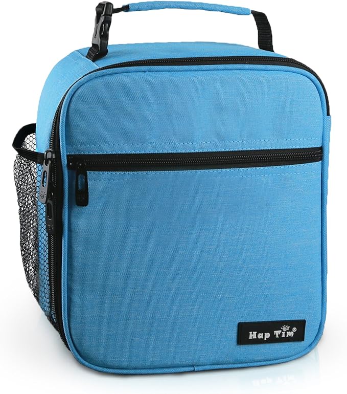 Hap Tim Insulated Lunch Bag for Men Women,Reusable Lunch Box, Spacious Lunchbox Adult, Blue (18654-BL)