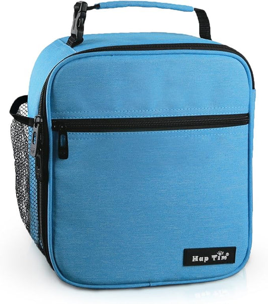 Hap Tim Insulated Lunch Bag for Men Women,Reusable Lunch Box, Spacious Lunchbox Adult, Blue (18654-BL)