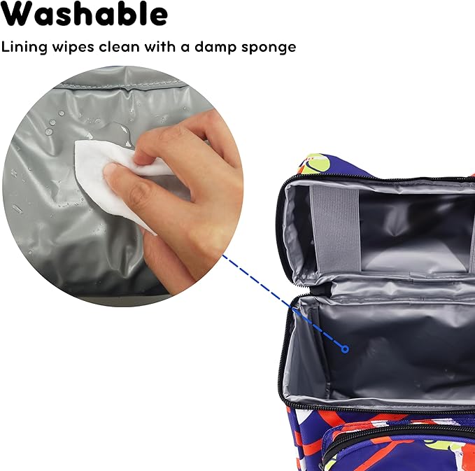 J World Corey Kids Lunch Bag. Insulated Lunch-Box for Boys Girls, Tennisy