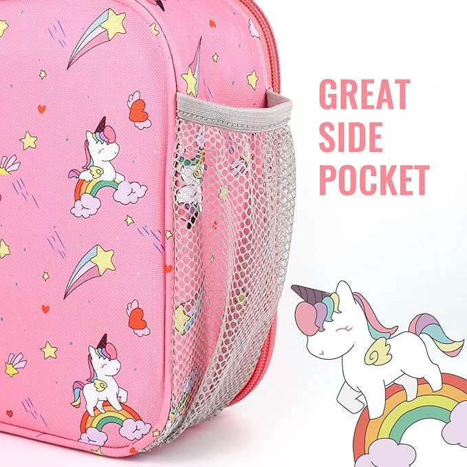 Genteen Lunch Box Kids, Prints Insulated Lunch Bag Kids Boys Girls,Soft Bag Mini Cooler Back to School Thermal Meal Tote Kit Lunch Box for School,Work,Outdoor - Star