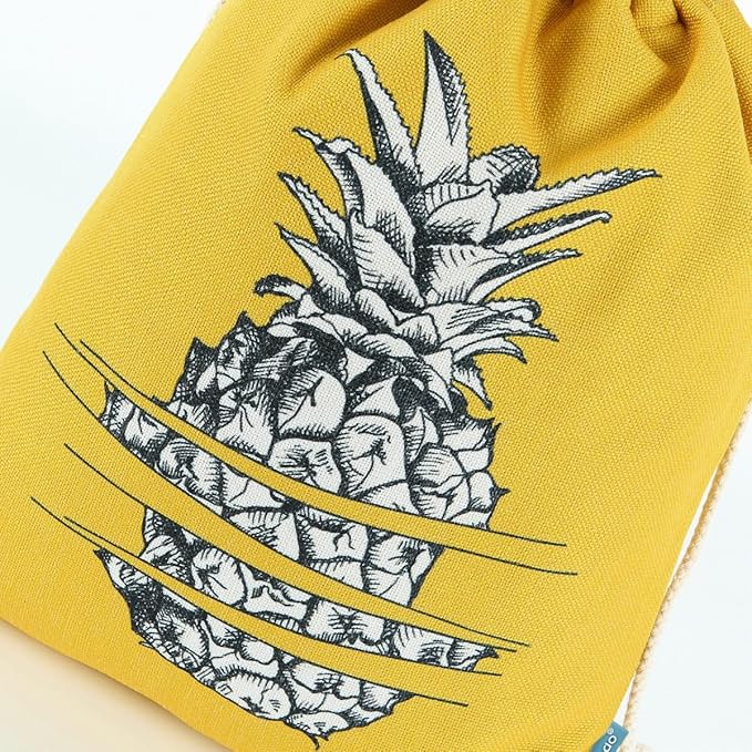 Drawstring Backpack Pineapple Style String Bag Canvas Beach Sport Daypack
