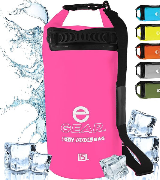 Insulated Dry Bag Floating Cooler – 10L / 15L / 25L Roll Top, Leak Proof, Waterproof, Collapsible, with Padded Shoulder Strap - Perfect for Kayaking Fishing Beach