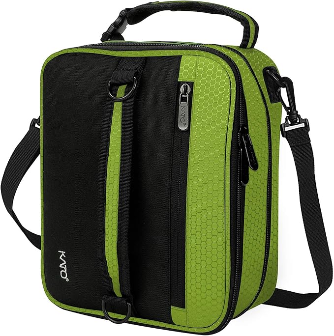 Expandable Insulated Lunch Bag, Leakproof Flat Lunch Cooler Tote with Shoulder Strap for Men and Women, Suitable for Work & Office by Tirrinia, Green