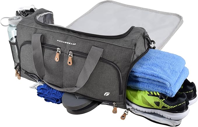 Ultimate Gym Bag 2.0: The Durable Crowdsource Designed Duffel Bag with 10 Optimal Compartments Including Water Resistant Pouch