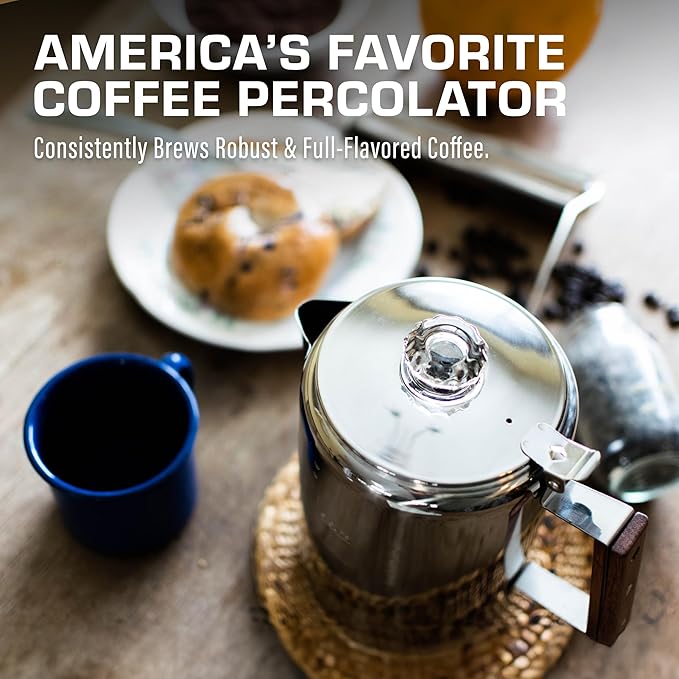 COLETTI Bozeman Induction Coffee Maker — Percolator Coffee Pot, Coffee Percolator – Brews 3 Kinds of Ways: Fire, Stovetop, & Induction [9 cup, Induction]