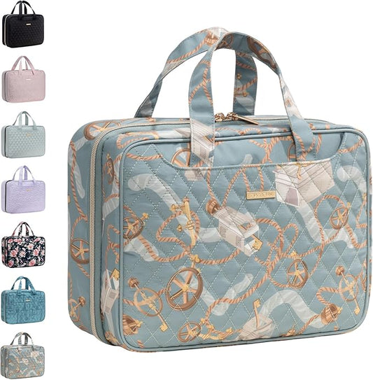 Everfun Hanging Travel Toiletry Bag for Women Traveling With Leakproof Compartment Makeup Cosmetic Organizer Dopp Kit Travel Accessories Essentials Must Have