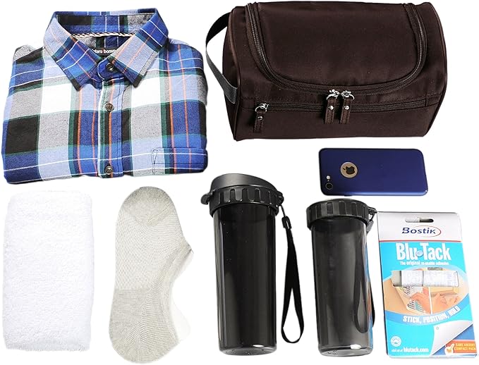 Vercord Mens Toiletry Bag Wash Travel Small Shaving Dop Kit Shower Bathroom Ditty Hygiene Bag Coffee