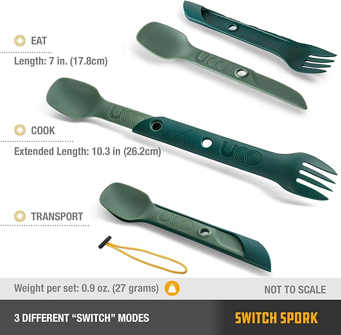 UCO Switch Spork 2-Piece Integrated Camping Utensil Set
